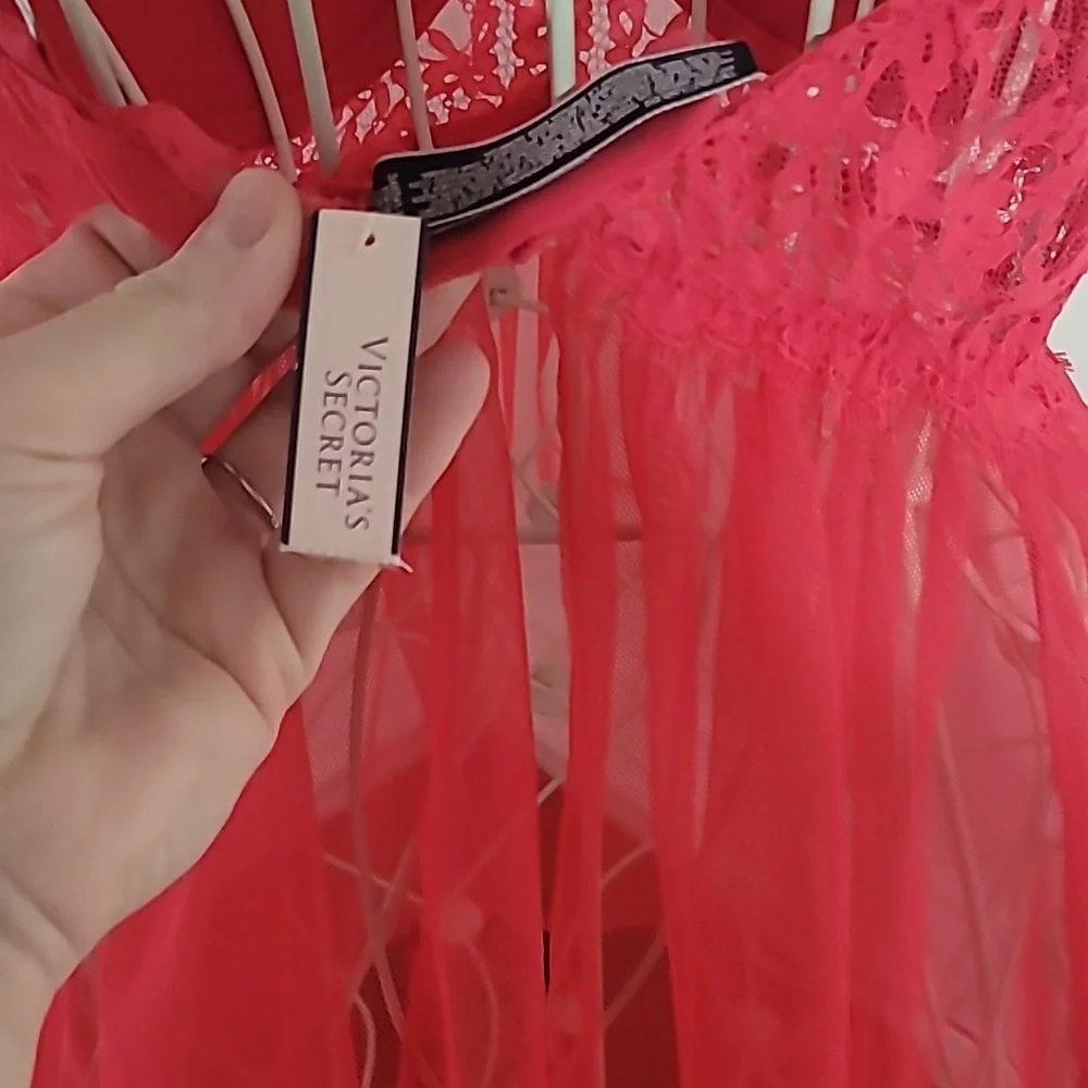 NWT Victoria Secret Red Lace Babydoll Nighty Lingerie NWT Size 36D - Picture 5 of 5